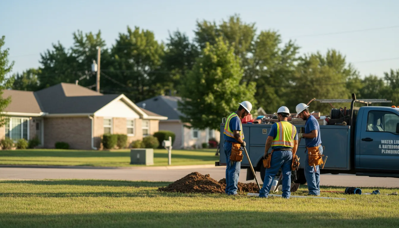 Residential water line and bathroom plumbing service in Home, PA